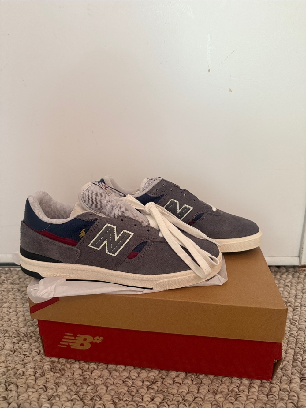 New Balance Men’s Grey Suede Casual Sneakers jamie joy skate shoe